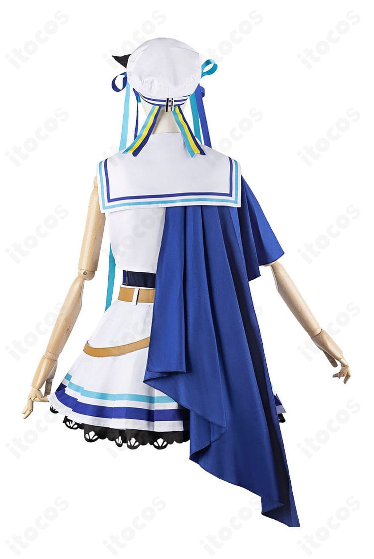 ヴィブロス勝負服の背面ディテール。背中の装飾配置とライン取りが見えるカット。