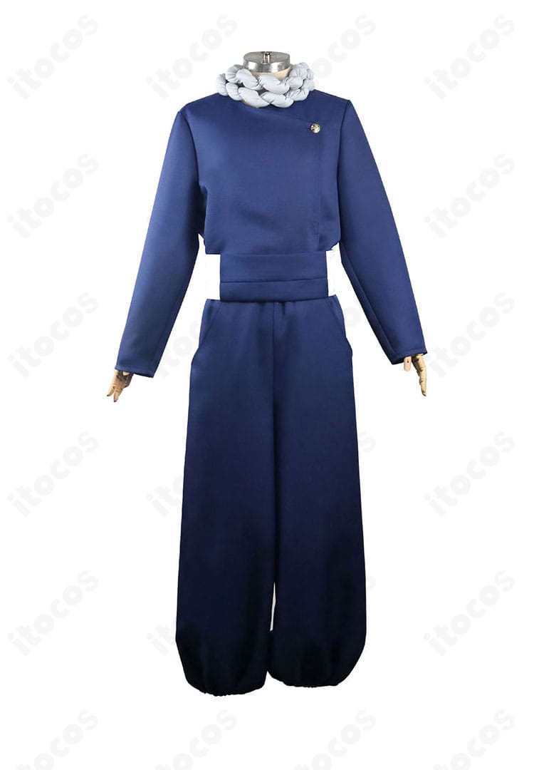 呪術廻戦 究極メカ丸 コスプレ衣装の正面全身。シャープなシルエットと装飾バランスが分かる高精度デザイン。