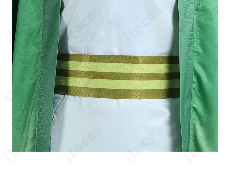 腰封（帯風）デザインの詳細。結び・帯前の意匠が確認できる中島敦 正月衣装コスの近接画像。