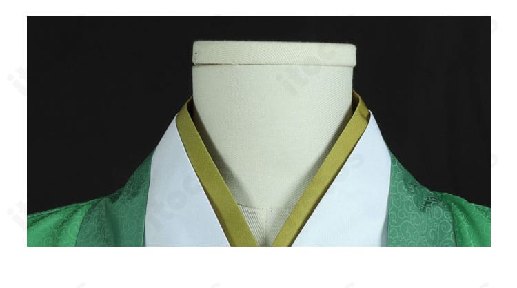 襟部分の装飾ディテールを捉えた中島敦 正月衣装コス。立体的な縁取りと配色が見える画像。