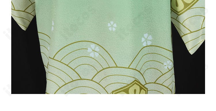 裾装飾のディテール。縁取りと模様配置で和装らしさを表現した中島敦 正月衣装コスの画像。