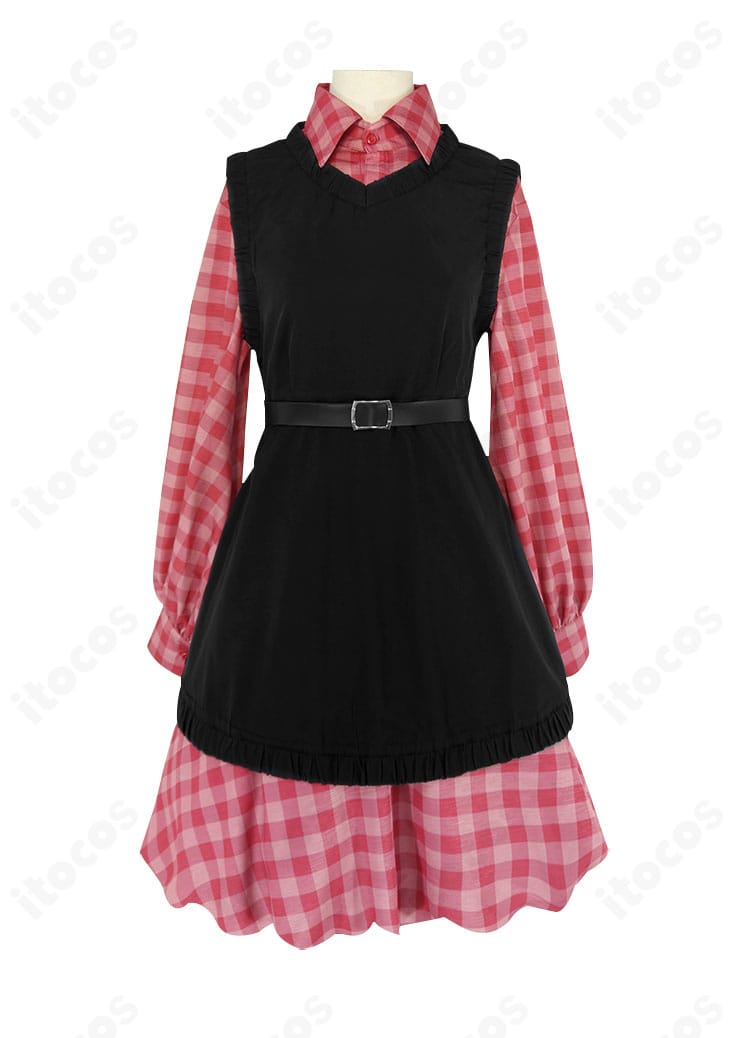 宵崎奏『カトラリー』衣装 正面全体カット（ジャンスカとチェック柄インナー）