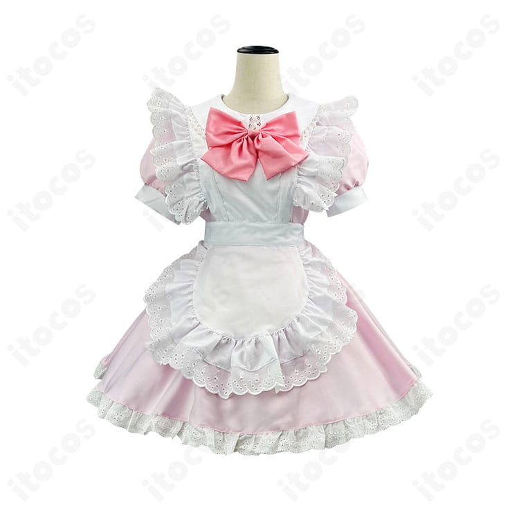 鹿目まどか メイド服コスプレ衣装の正面写真。清楚な配色と整ったフリルが高再現で映える一枚。