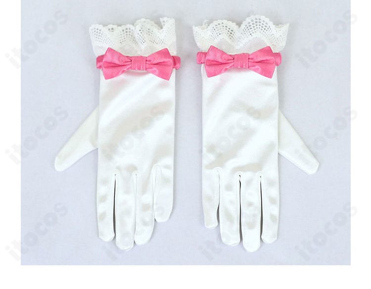 セレナ ステージ衣装の付属手袋。指先のフィットと長さが分かる全体像。