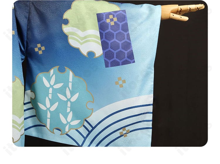 文豪ストレイドッグス 中島敦 寅月ver. コスプレ衣装の袖口装飾ディテール。配色と形状の整いが分かる画像。