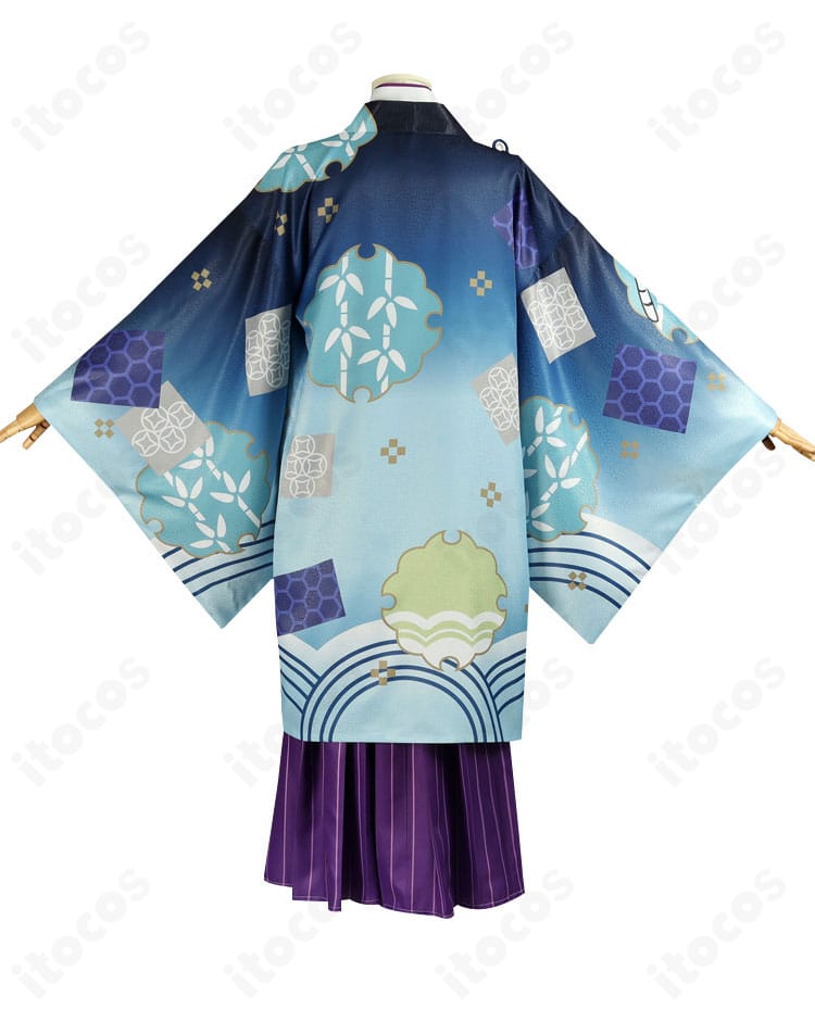 文豪ストレイドッグス 中島敦 寅月ver. コスプレ衣装の背面。背中から腰にかけての装飾配置とラインを確認できる画像。