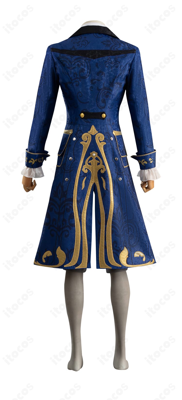 第五人格 隠者（アルヴァ・ロレンツ）コスプレ衣装の背面全体図。背中のラインと装飾の配置を強調