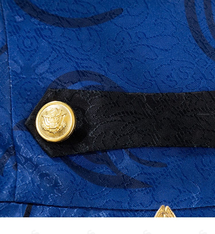 第五人格 隠者（アルヴァ・ロレンツ）コスプレ衣装 ボタン装飾の近接。金具の質感と配置