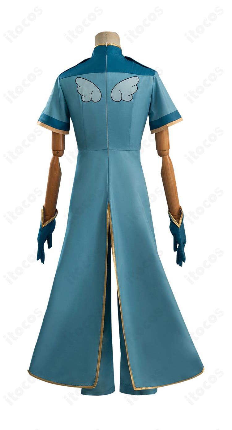 背面全身：背中から裾までの装飾配置とライン構成を示すカット