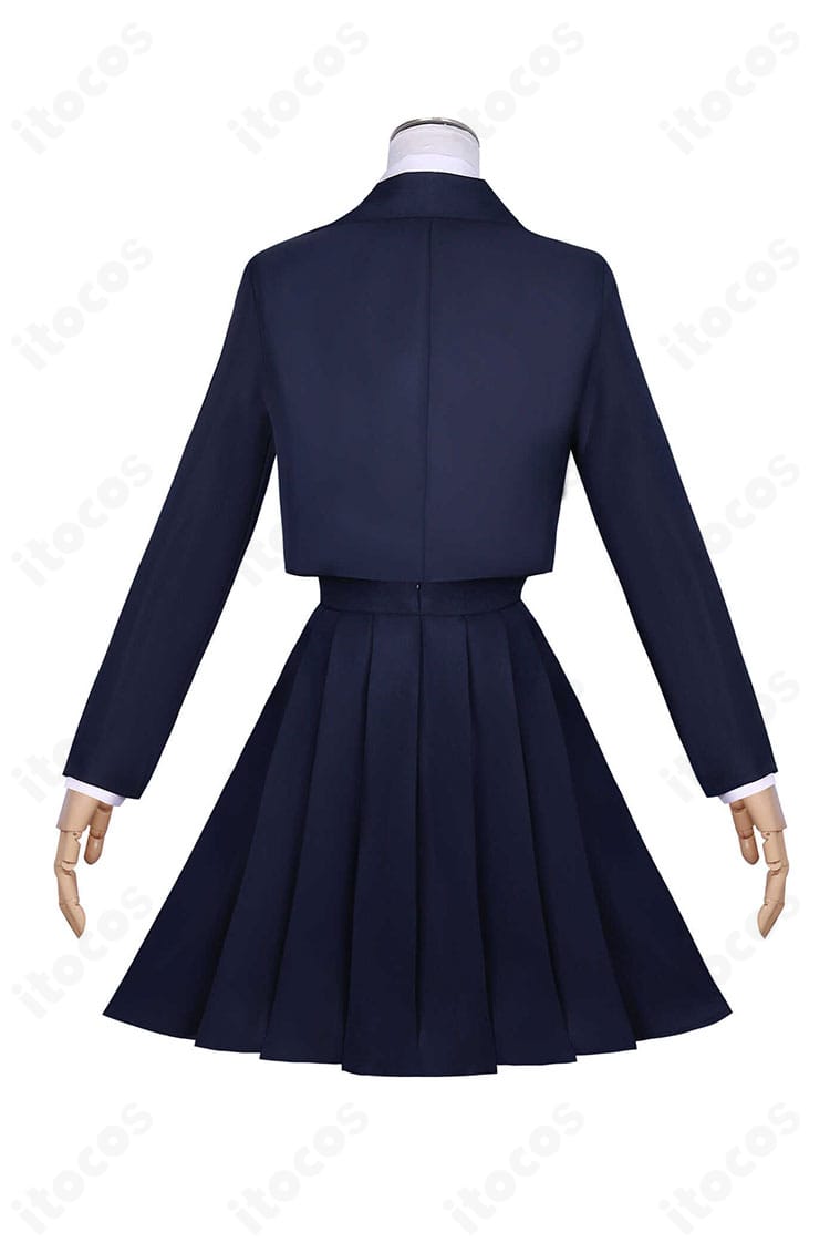 崩壊：スターレイル 花火 制服コスプレの背面。コートのフレアと背面パネルの切り替えが分かる、美しい後ろ姿の再現。