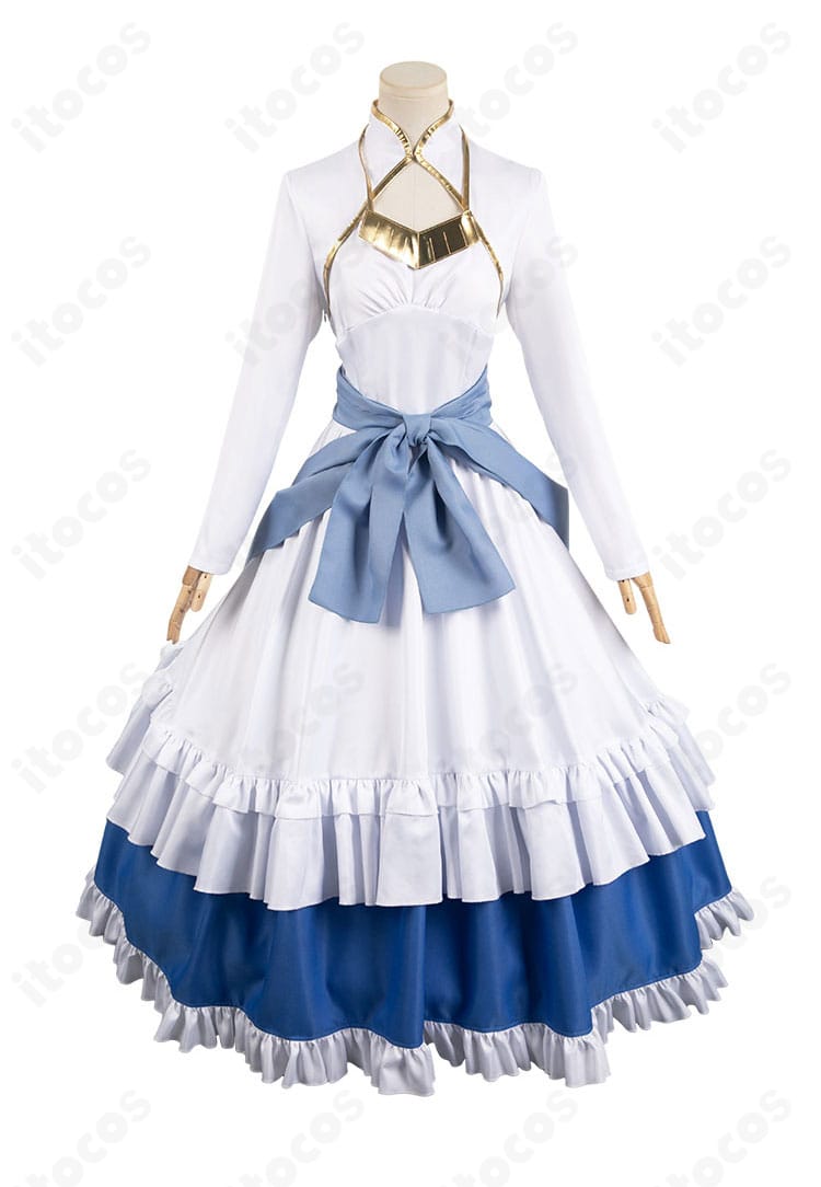 アイリス・フォンド・ベルゼルグの王女ドレス正面。上品なシルエットと装飾でエレガントに再現。