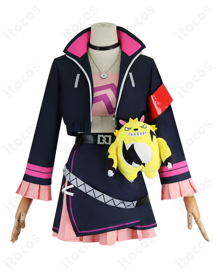 正面全身のゾーイ コスプレ衣装。ロングコートとスカートのバランスがわかるフルコーデ。