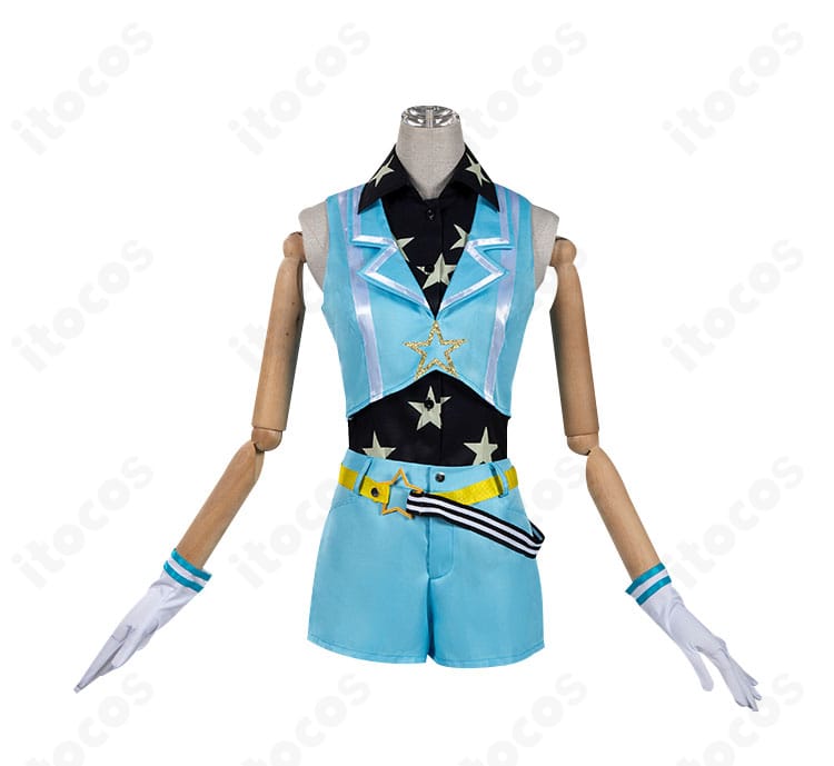 天宮りずむ ユニット衣装コスプレの正面写真。トップスのライン配置とディテールを確認できる高発色仕上げ。