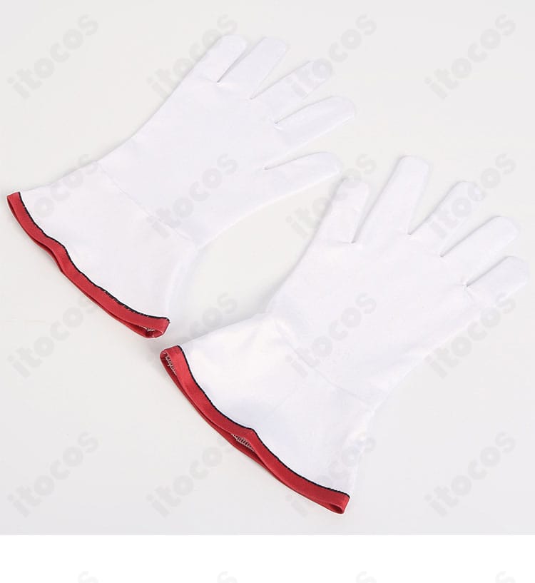 付属手袋のディテール。衣装にマッチする質感とシルエットが分かるクローズアップ。