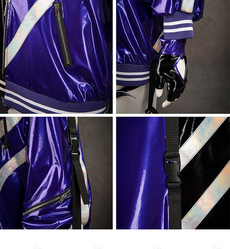 鉄拳8 レイナ コスプレ衣装 左袖の装飾詳細。カフ部分の形状とステッチの見え方。