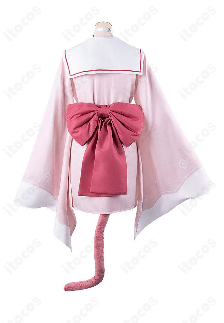 背面全体画像。背部の大きな蝶結びと尻尾アクセサリーが特徴の百鬼夜行イメージ。