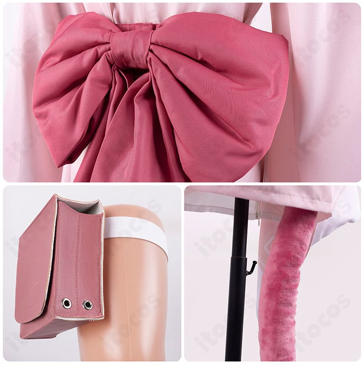 小物・配飾の詳細。チョーカー、紐飾り、スカーフなどアクセサリーの再現点を強調。