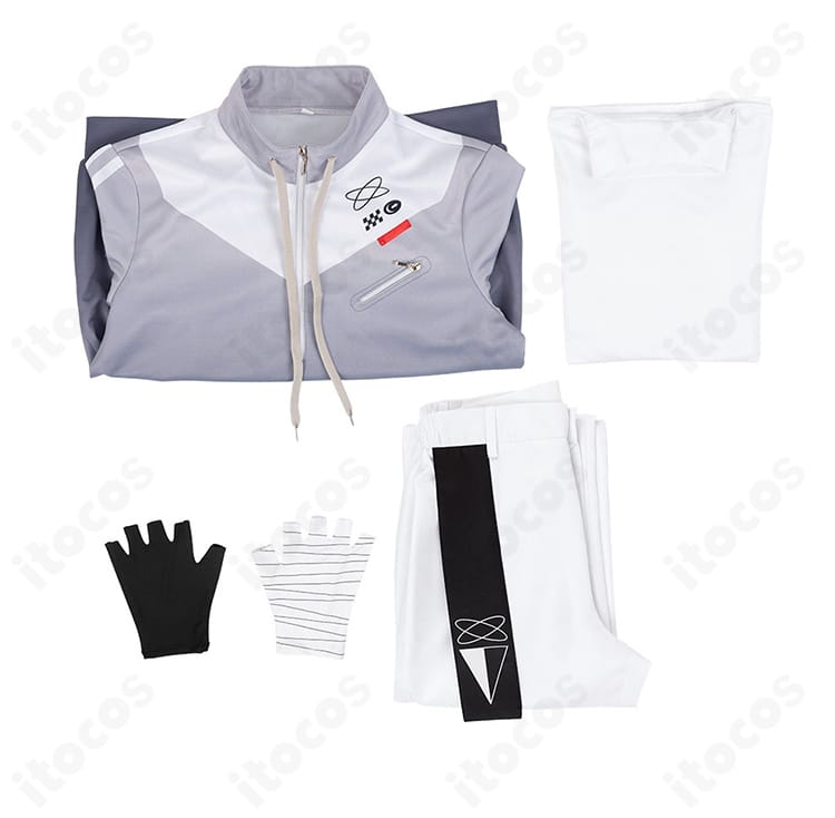 にじさんじ 剣持刀也 コスプレ セット内容一覧。上着・トップス・ズボン・手袋の同梱物を一枚で確認。