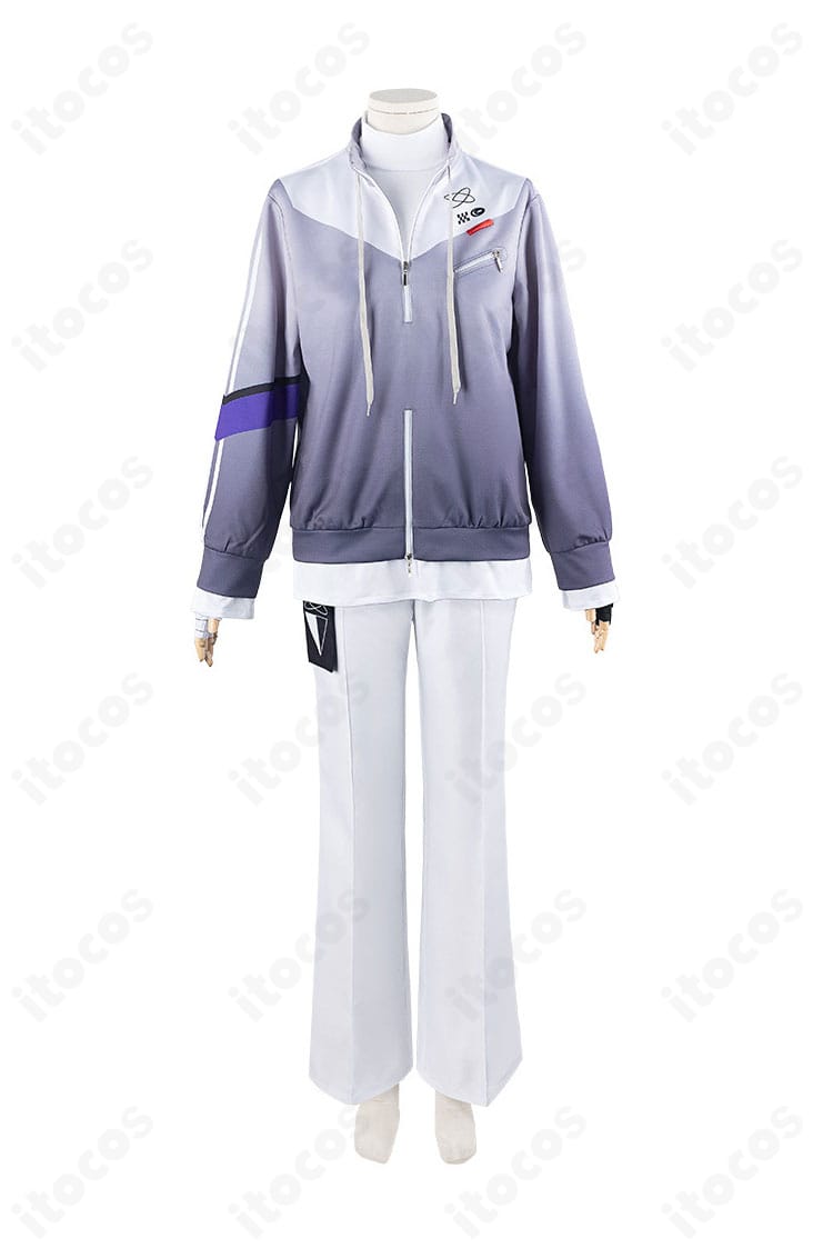 にじさんじ 剣持刀也 2周年記念衣装コスプレの正面全身。配色、ボタン配置、ラペル形状などの再現ポイントを確認可能。