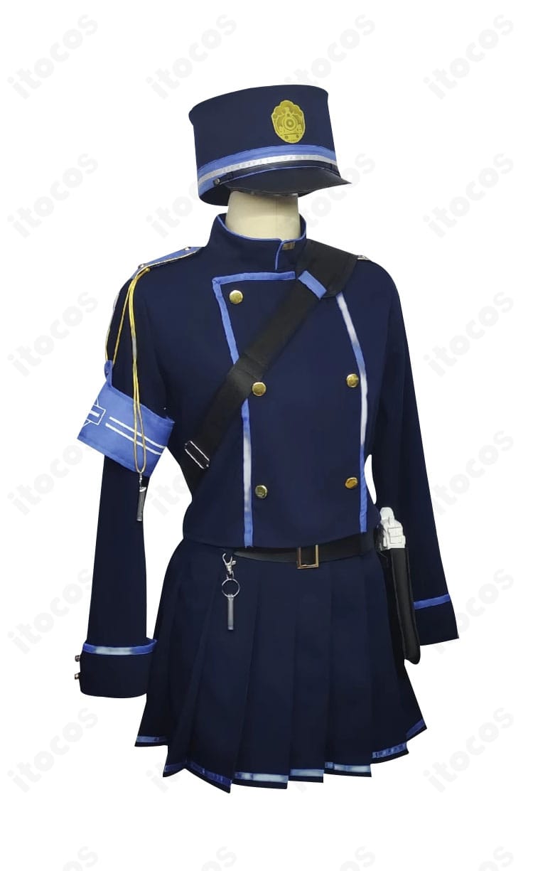 ブルーアーカイブ 橘ノゾミ・橘ヒカリ 制服コスプレの正面全身。配色とラインを忠実に再現したハイランダー鉄道学園の制服。