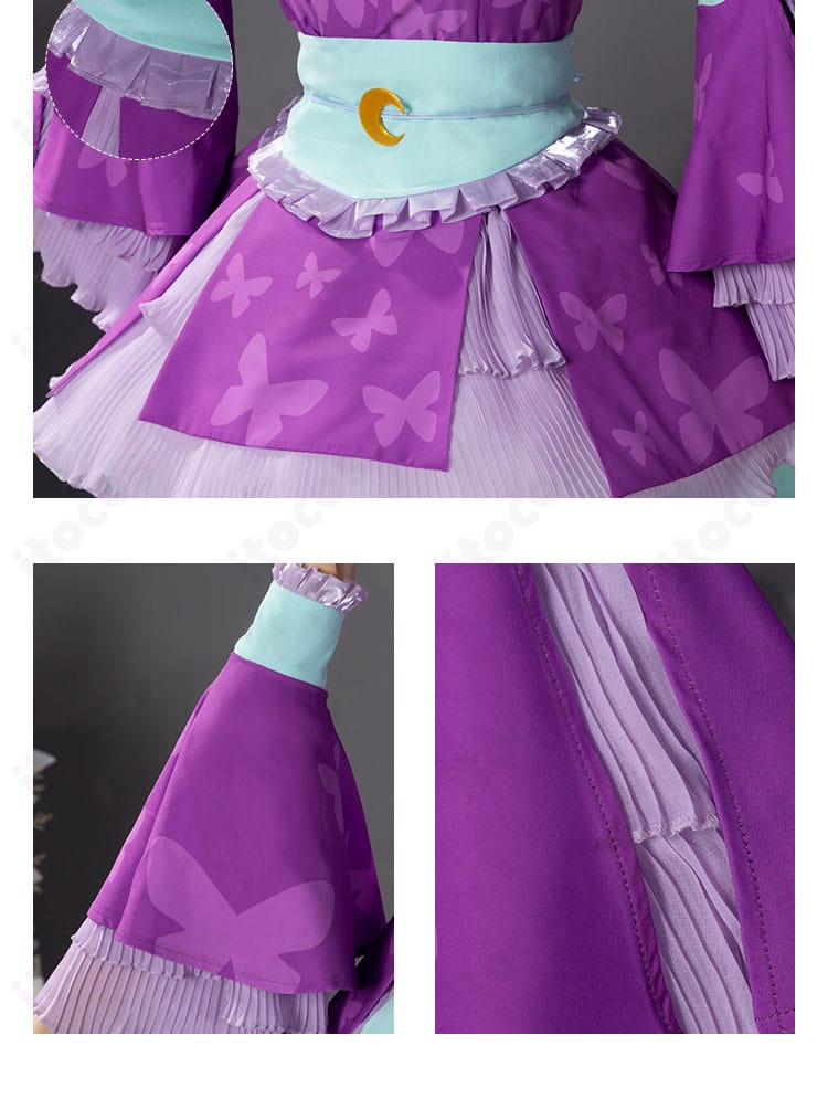 リルぷりっ 笹原名月 コスプレ衣装のウエスト＆スカート装飾。コルセットベルトと腰飾り、裾デザインの細部。