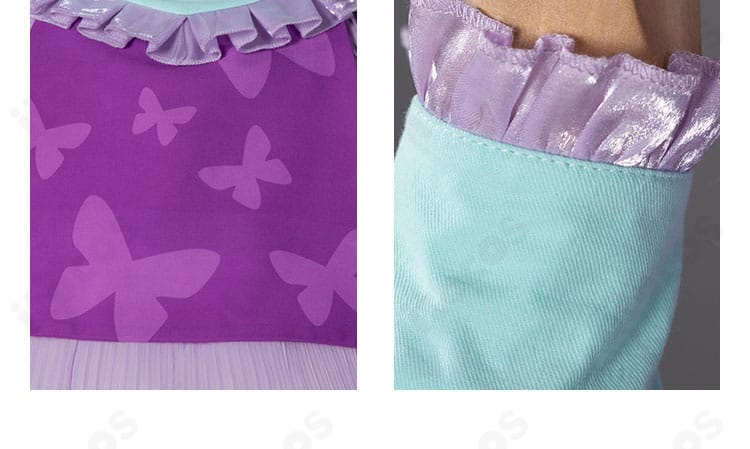 リルぷりっ 笹原名月 コスプレ衣装のスカートと袖の意匠。フレア感と袖パーツの装飾を近接で撮影。