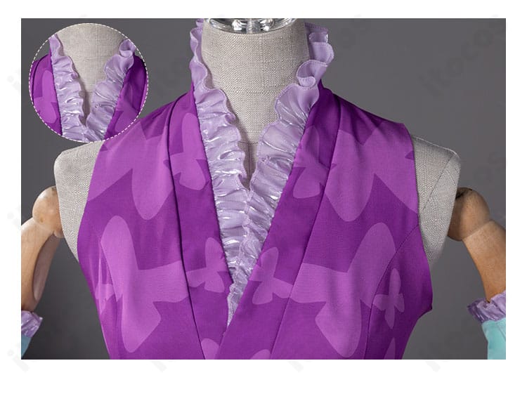 リルぷりっ 笹原名月 コスプレ衣装の襟元ディテール。襟周りの装飾と配色バランスをクローズアップ。