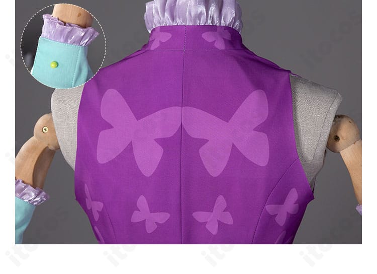 リルぷりっ 笹原名月 コスプレ衣装の背面と袖口装飾。後ろ姿のバランスと袖口の意匠が分かるカット。