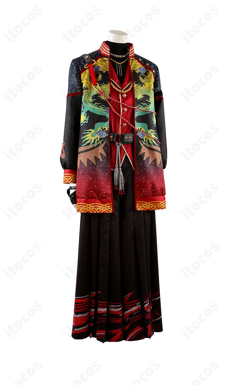 影片みか スカウト！黄金天衣装の側面。コートのラインやベルト位置、袖口の装飾バランスを確認できる画像。