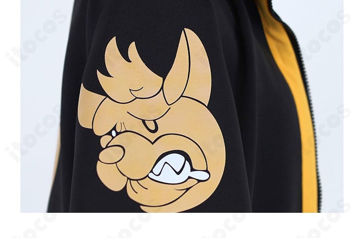 カキツバタ衣装 コート袖口の装飾ディテール。縁取りと配色のコントラスト