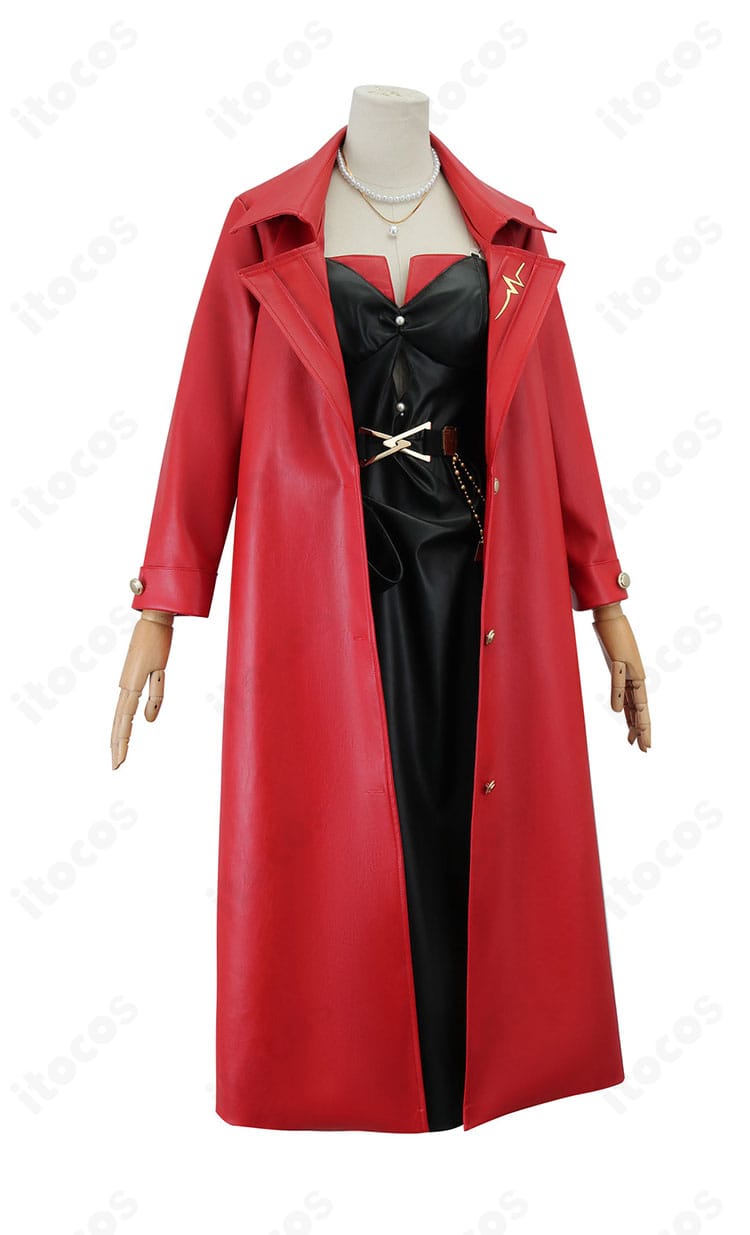 血の女王（マリー）ローソンコラボ衣装の側面。スリムなシルエットと袖口のアクセントが特徴。