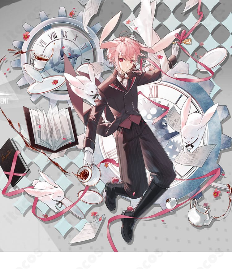 アークナイツ アンセル「夜の喫茶店」コスプレを着用した全身イメージ。落ち着いたカフェ風テイストを再現。