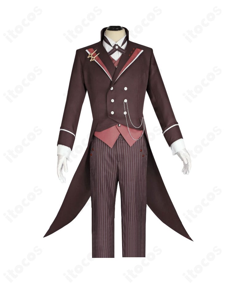 アークナイツ アンセル 夜の喫茶店 コスプレ衣装の正面全身カット。端正なシルエットが分かる画像。