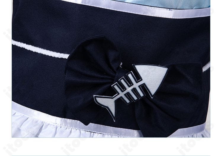 がうる・ぐら 正月衣装コスプレのコルセットベルト詳細。質感と装飾モチーフの近接カット