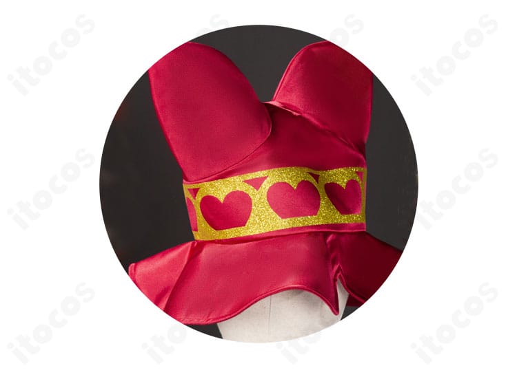 ファインの帽子ディテール。形状保持のための芯材と装飾のバランスを強調。