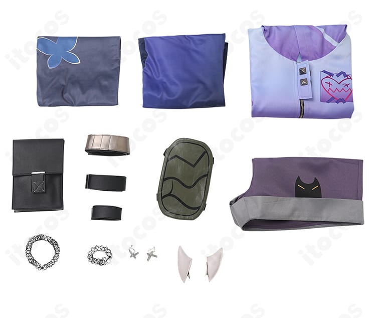 クローヴ コスプレ衣装セット内容一式。コート・インナー・ショートパンツ・タイツ・アクセサリーまで