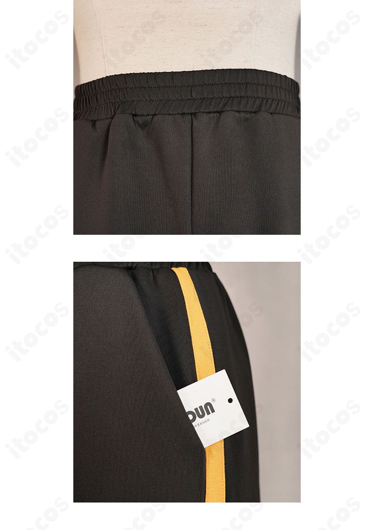 ズボンのウエストとポケットの詳細。程よいフィットと収納性を両立した仕様。