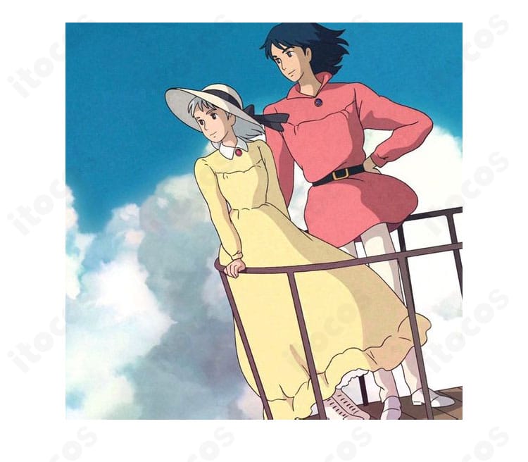 ハウルの動く城のソフィー・ハッターを再現したコスプレ衣装。キャラクターの雰囲気を忠実に表現した全身イメージ。