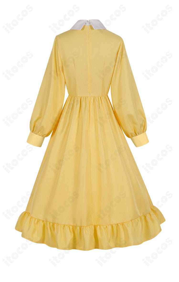 ハウルの動く城 ソフィー・ハッター コスプレ衣装の背面全体。ロング丈スカートと背中のラインが確認できる画像。