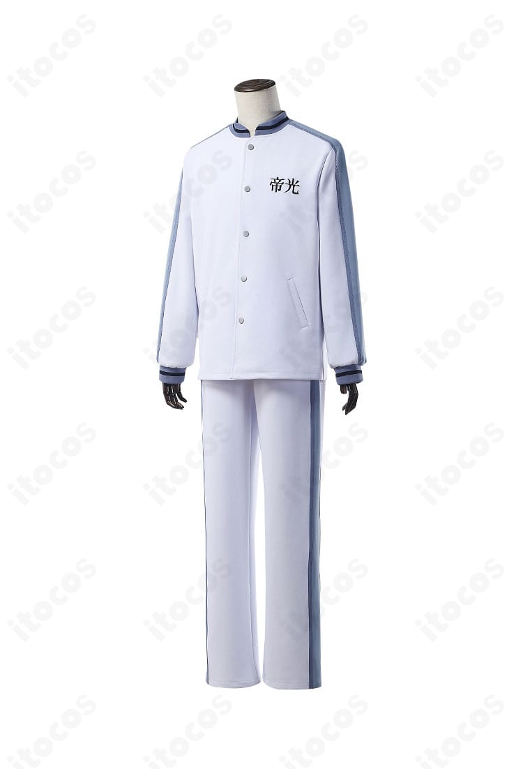 黒子のバスケ 黒子テツヤ コスプレ衣装 右側面。袖と脇線のシルエット、可動域を示すサイドビュー