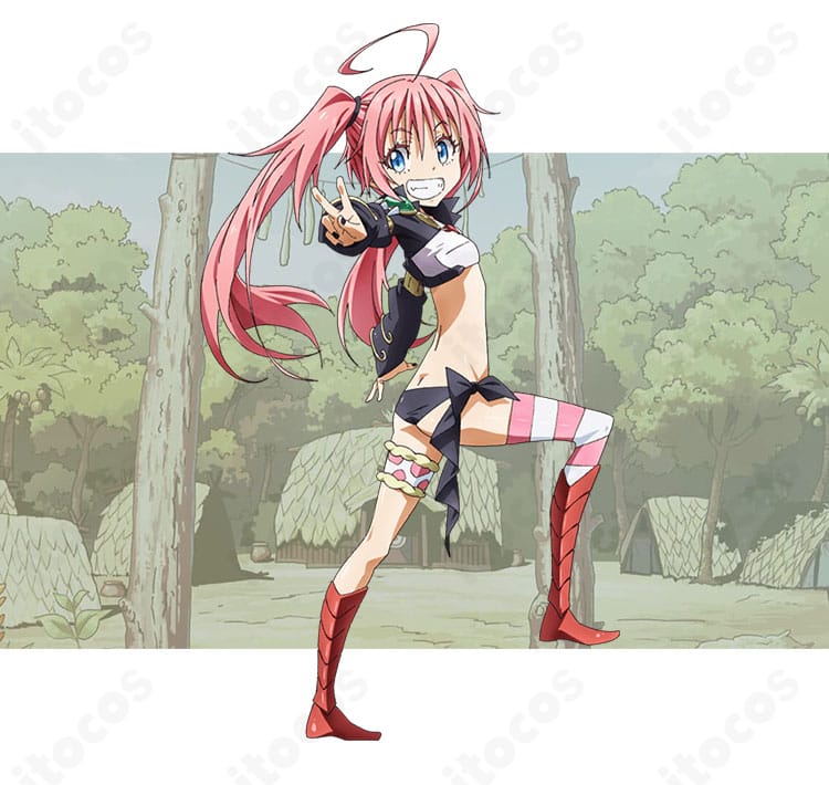 転生したらスライムだった件 ミリム・ナーヴァの戦闘服コスプレ一式。キャラクターのシルエットと露出バランスを忠実に再現したデザイン。