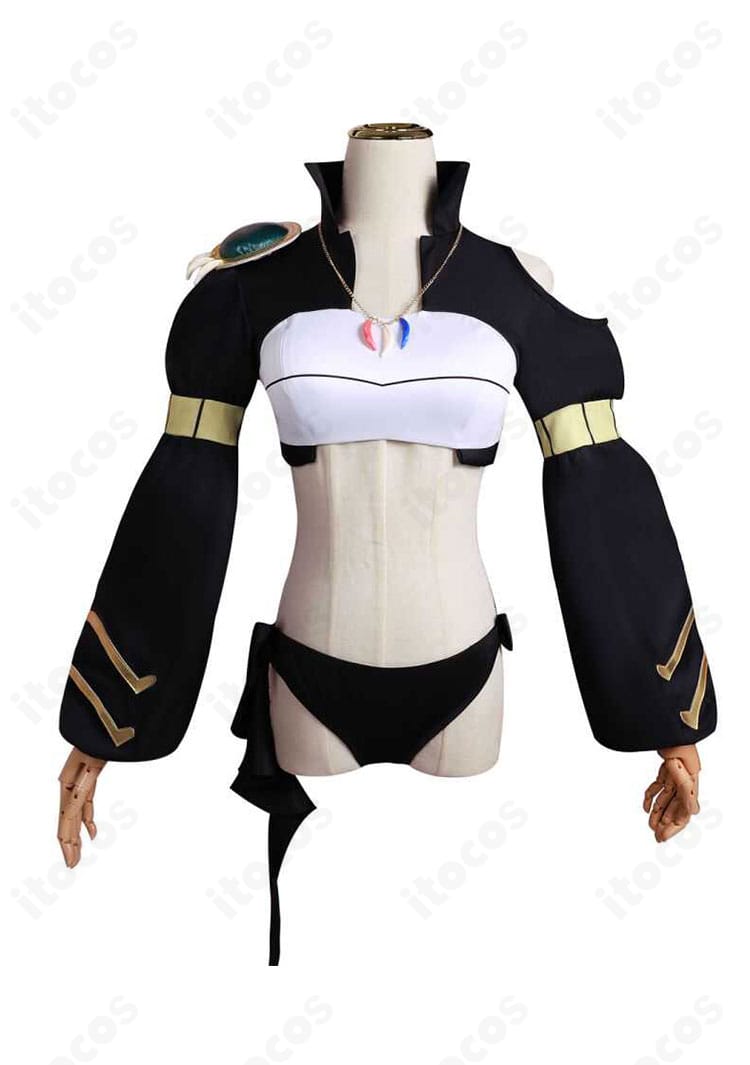 転生したらスライムだった件 ミリム・ナーヴァ 戦闘服コスプレの正面全身。ラインがわかるフロントビューで全体構成を確認できる画像。