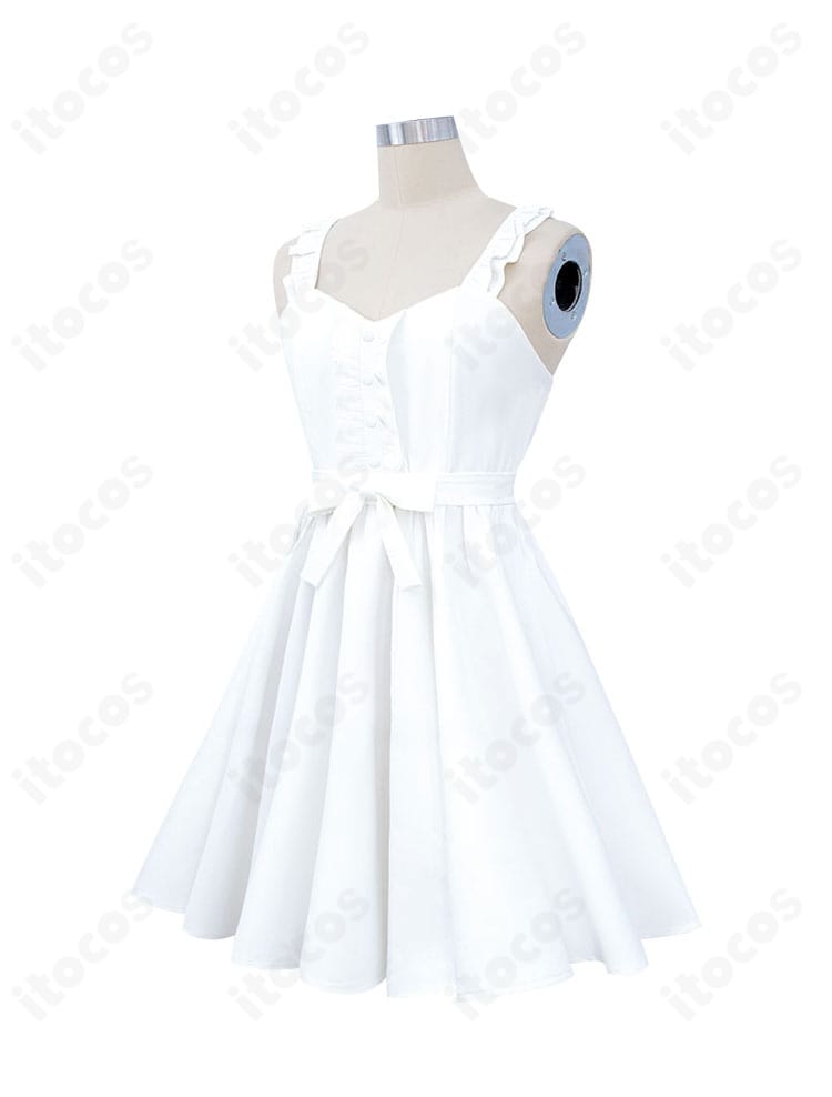 崇宮澪 霊装コスプレ衣装の側面。胸元や腰回りの切り替え・装飾が際立つディテールショット。