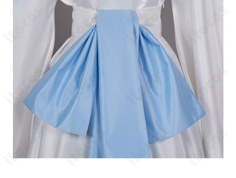 九条和音 神化衣装の腰背面ブルー装飾のクローズアップ。立体パーツの精巧さを強調。