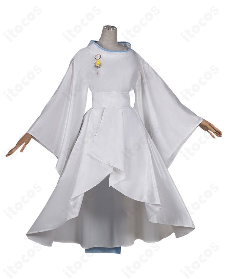 九条和音 神化衣装の側面ビュー。立体的なコルセットとスカートのシルエットが分かる構図。