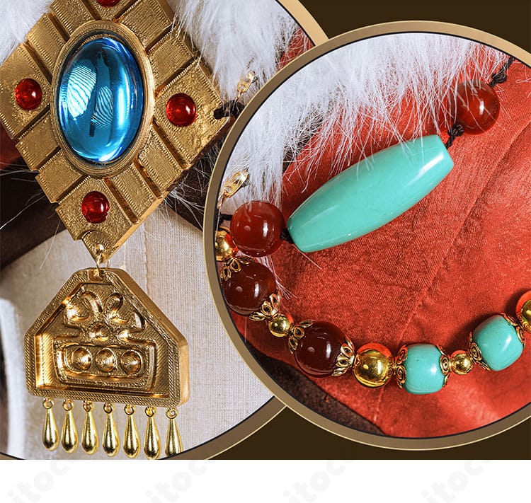 第五人格 デミ・バーボン 夜光杯コスプレ衣装 襟元と胸元の刺繍ディテール