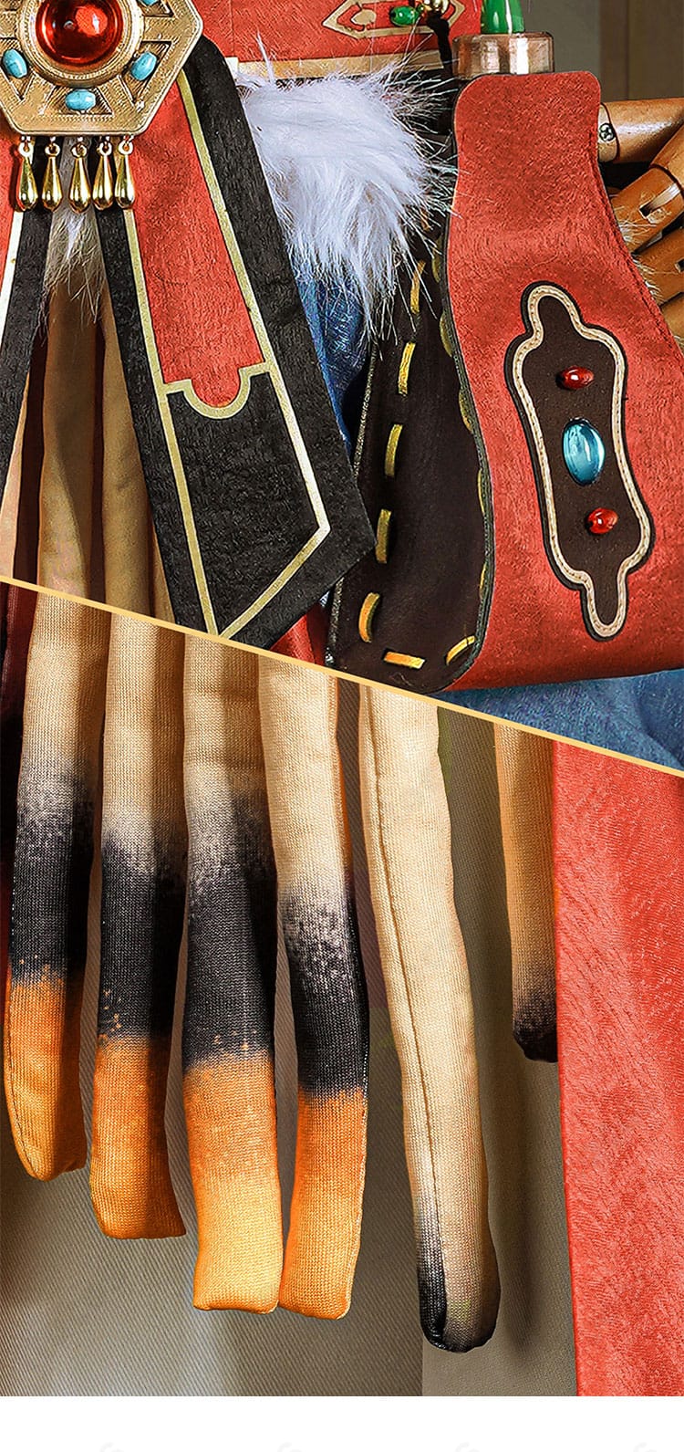 第五人格 デミ・バーボン 夜光杯コスプレ衣装 裾の装飾と流れるドレープ