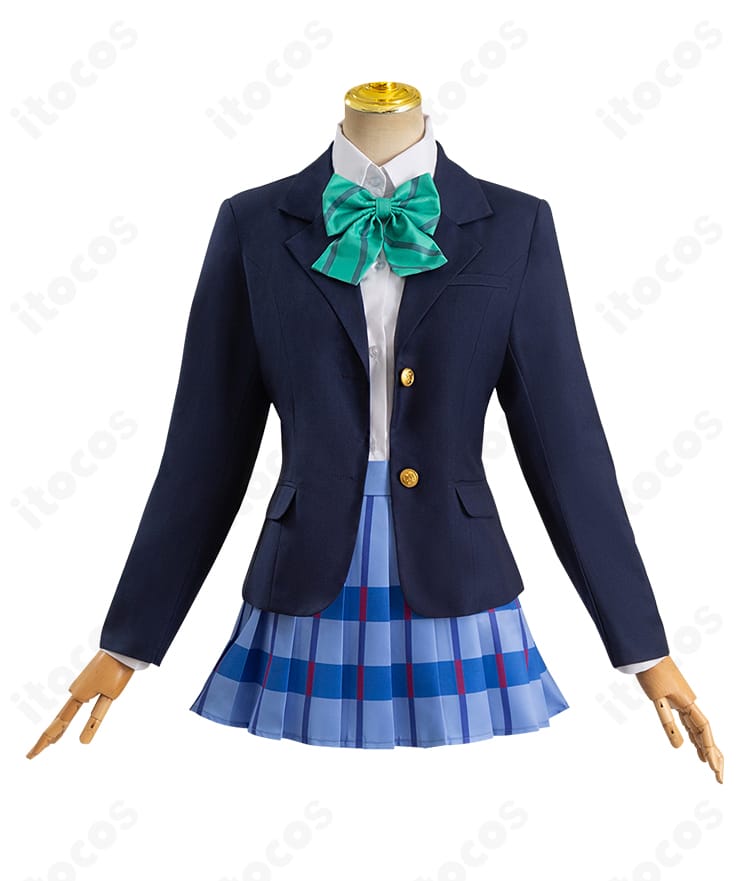 ラブライブ！ コスプレ衣装の緑の蝶ネクタイのディテール（色味と幅）