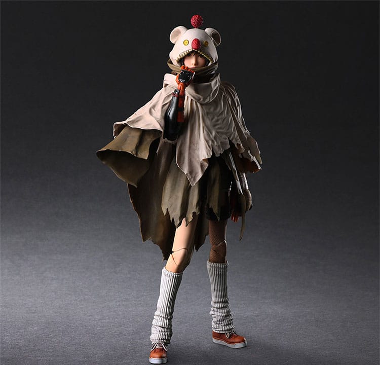 FFVIIリメイク ユフィ・キサラギのモーグリマント コスプレ衣装全身カット｜フードとポンポンを含む再現モデル