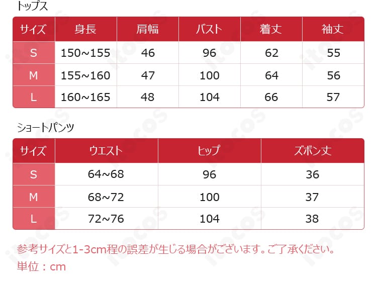 サイズガイド画像。S・M・Lの寸法目安で最適サイズを選びやすい。